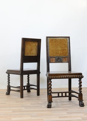 Vintage Neo-Renaissance Style Dining Chairs in Walnut, Set of 2-GAP-646421