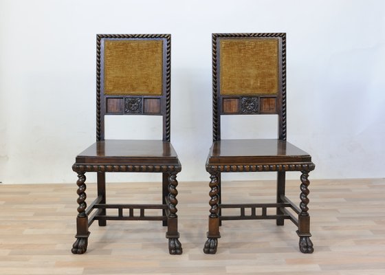 Vintage Neo-Renaissance Style Dining Chairs in Walnut, Set of 2-GAP-646421