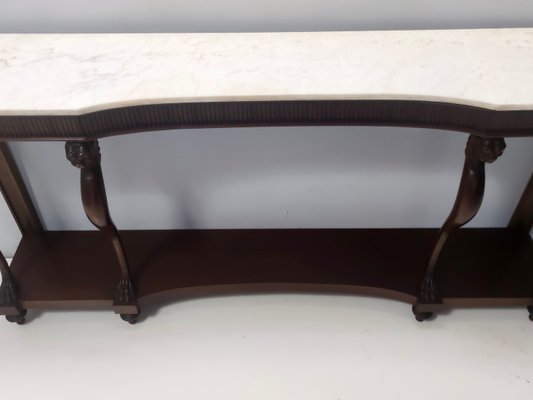 Vintage Neoclassical Console with Carrara Marble Top, Italy, 1950s-JPQ-2027838