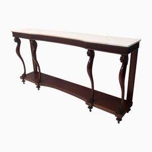 Vintage Neoclassical Console with Carrara Marble Top, Italy, 1950s-JPQ-2027838