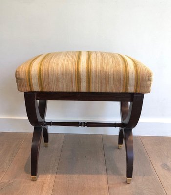 Vintage Neoclassical Mahogany Stool, 1950s-BA-1409923