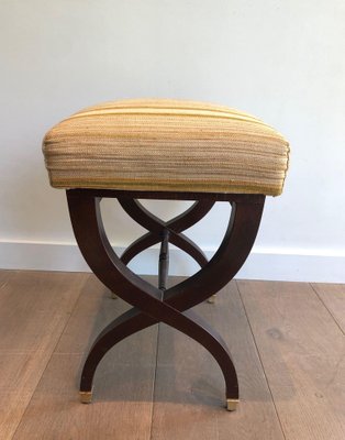 Vintage Neoclassical Mahogany Stool, 1950s-BA-1409923