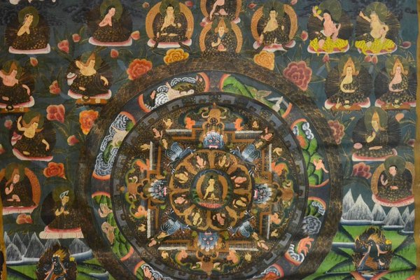 Vintage Nepalese Thangka - Early 20th Century Early 20th Century-ZCI-757272