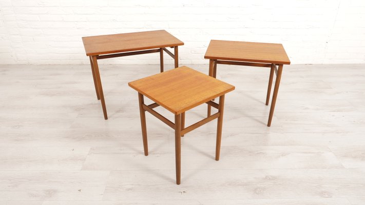 Vintage Nesting Tables in Teak, 1960s, Set of 3-HPM-2035052