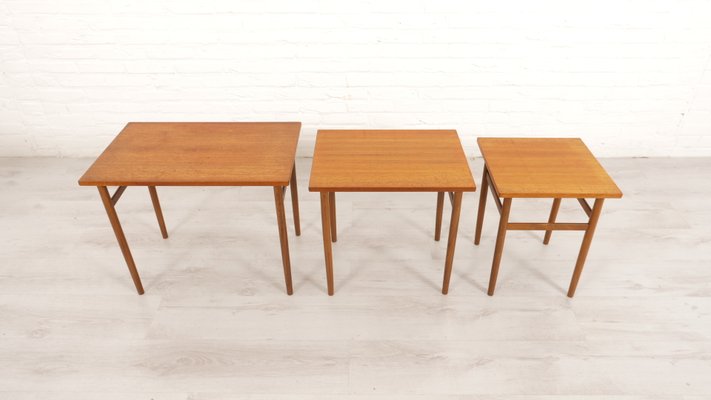 Vintage Nesting Tables in Teak, 1960s, Set of 3-HPM-2035052