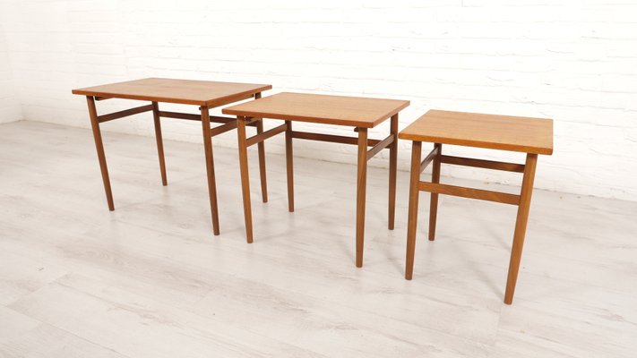 Vintage Nesting Tables in Teak, 1960s, Set of 3-HPM-2035052