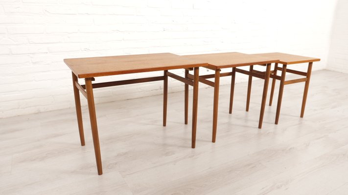 Vintage Nesting Tables in Teak, 1960s, Set of 3-HPM-2035052