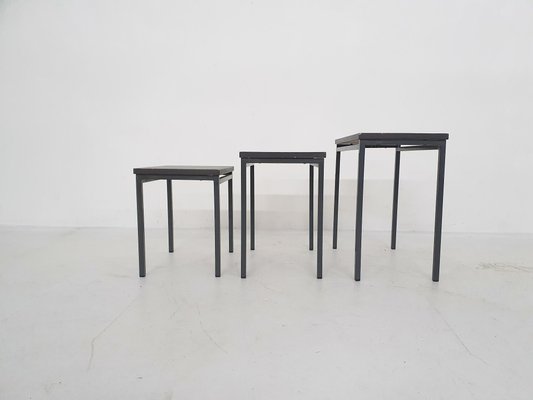 Vintage Nesting Tables in the Style of Pastoe, 1950s, Set of 3-ZO-1104834