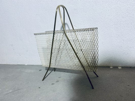 Vintage Newspaper Stands in Brass and Lacquered Metal Grille, 1950s-PYR-1720862