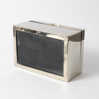 Vintage Nickel-Plated Cigarette Box, 1930s-IXK-848454