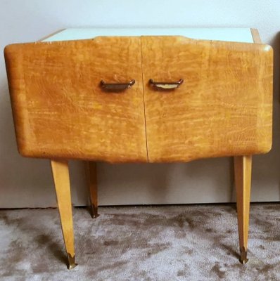 Vintage Nightstands with Glass Paste Top attributed to Ico Parisi, 1950s, Set of 2-QRS-1436266