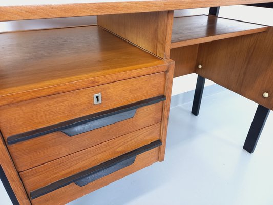 Vintage Oak and Black Wood Office, 1960s-AHO-1808002