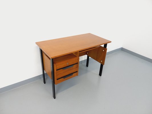 Vintage Oak and Black Wood Office, 1960s-AHO-1808002