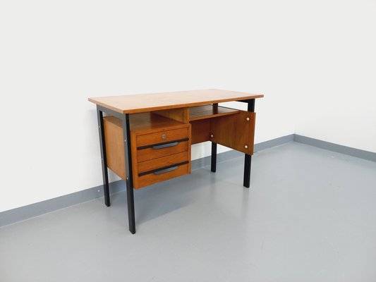 Vintage Oak and Black Wood Office, 1960s-AHO-1808002