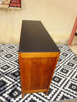 Vintage Oak and Veneer Sideboard with Gold Handles, 1950s-ABK-2032335