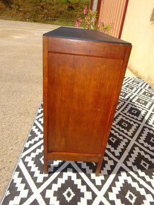 Vintage Oak and Veneer Sideboard with Gold Handles, 1950s-ABK-2032335