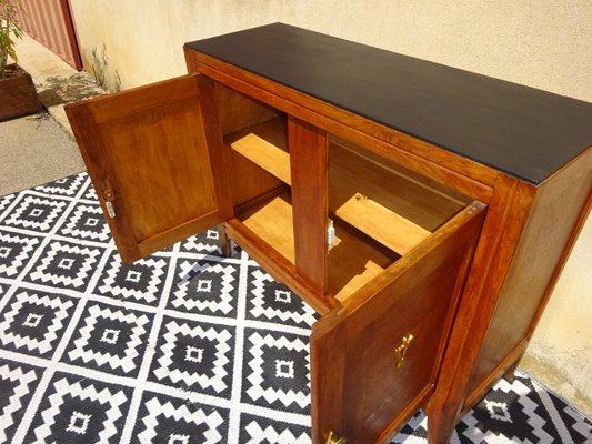 Vintage Oak and Veneer Sideboard with Gold Handles, 1950s-ABK-2032335