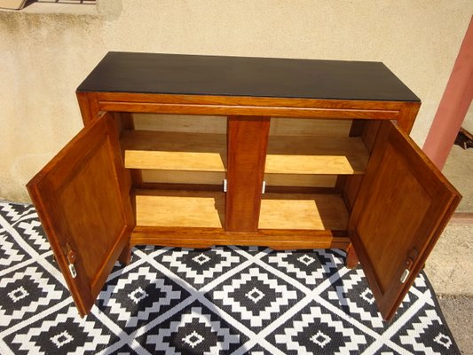 Vintage Oak and Veneer Sideboard with Gold Handles, 1950s-ABK-2032335