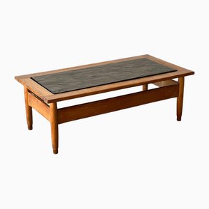 Vintage Oak Coffee Table with Slate Tray, 1960s-SSK-1757961