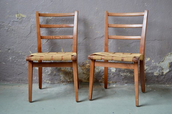 Vintage Oak Dining Chairs, Set of 2-AIU-1327815