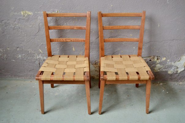 Vintage Oak Dining Chairs, Set of 2-AIU-1327815