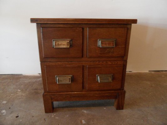 Vintage Oak Filing Cabinet with 4 Drawers, 1950s-PNJ-1756057