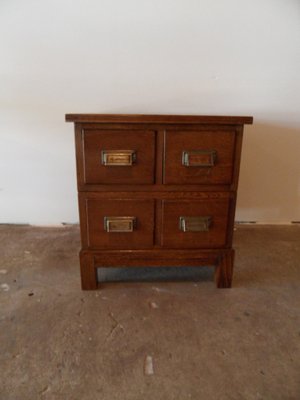 Vintage Oak Filing Cabinet with 4 Drawers, 1950s-PNJ-1756057