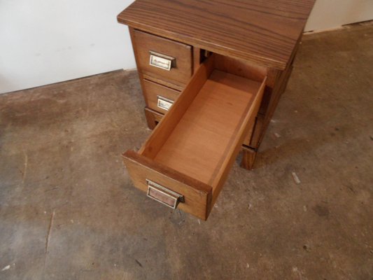 Vintage Oak Filing Cabinet with 4 Drawers, 1950s-PNJ-1756057