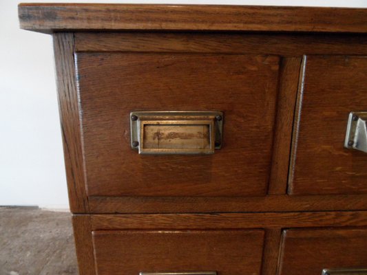 Vintage Oak Filing Cabinet with 4 Drawers, 1950s-PNJ-1756057