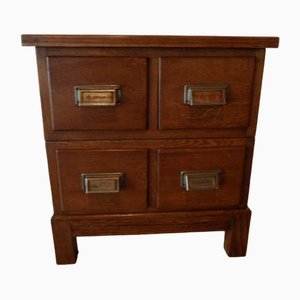 Vintage Oak Filing Cabinet with 4 Drawers, 1950s-PNJ-1756057