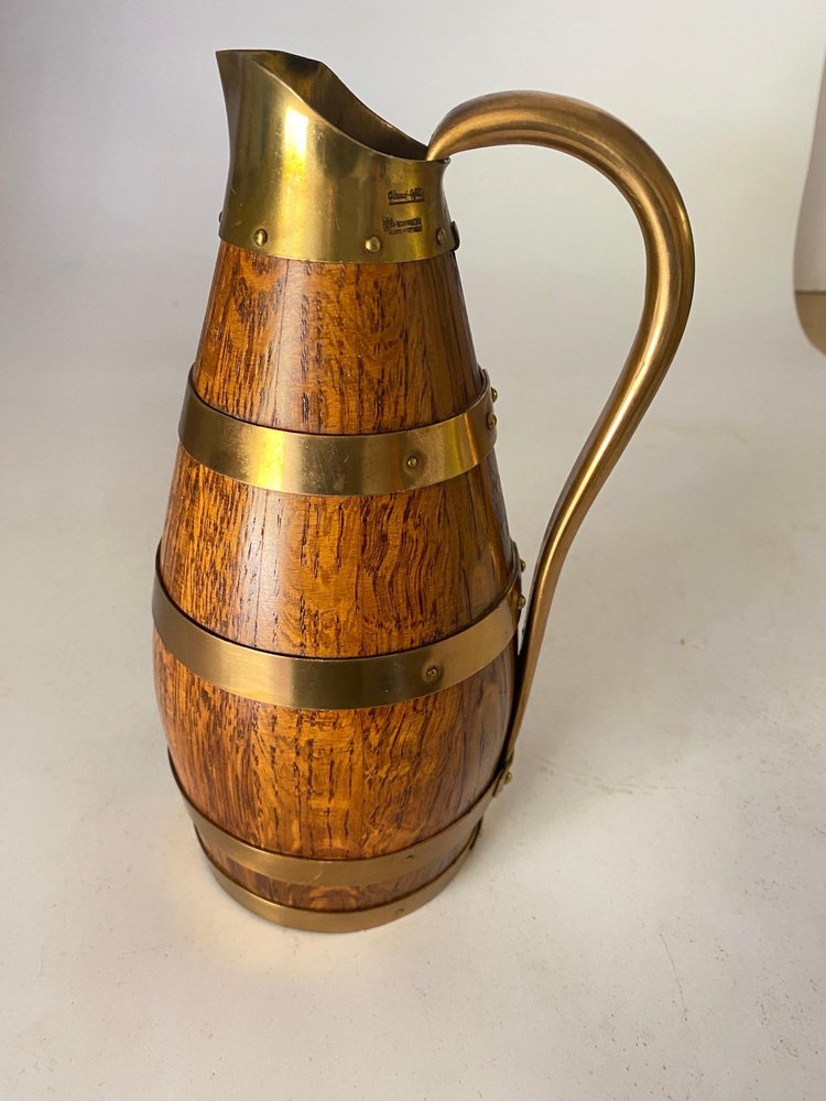 Vintage Oak Jug by Gerard Lafitte, 1930s-UR-1721158