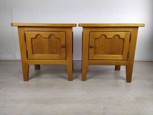 Vintage Oak Nightstands, Set of 2-EAD-1060312