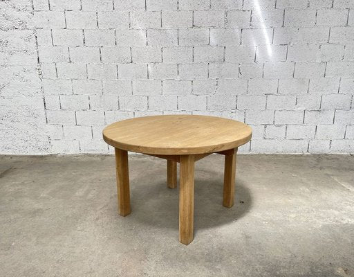 Vintage Oak Round Table, 1970s-PB-1700518