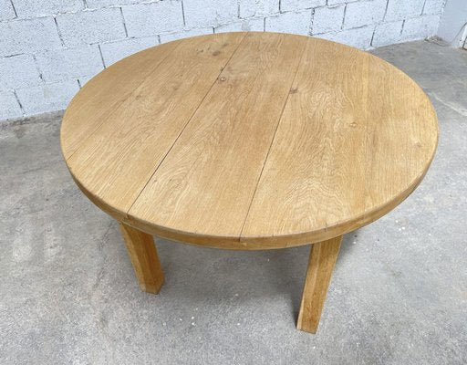 Vintage Oak Round Table, 1970s-PB-1700518