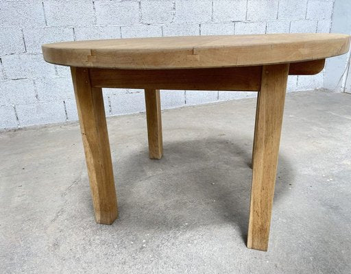 Vintage Oak Round Table, 1970s-PB-1700518