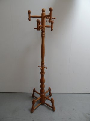 Vintage Oak Standing Coat Rack, 1960s-PNJ-1369212