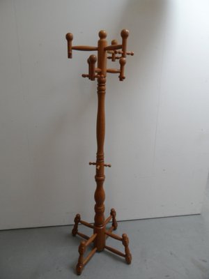 Vintage Oak Standing Coat Rack, 1960s-PNJ-1369212