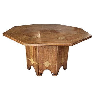 Vintage Octagonal Wooden Dining Table-TCS-1743094