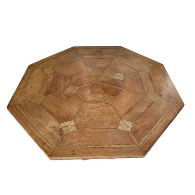 Vintage Octagonal Wooden Dining Table-TCS-1743094