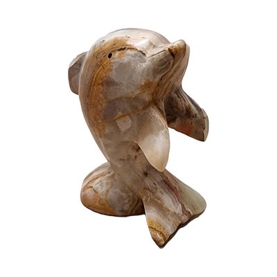 Vintage Onyx Marble Dolphin, 1970s-VHW-2032211