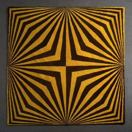 Vintage Op Art Rug, 1970s