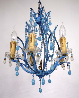 Vintage Opalin Glass Drops Chandelier, 1980-NGU-1820773