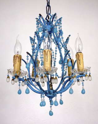 Vintage Opalin Glass Drops Chandelier, 1980-NGU-1820773