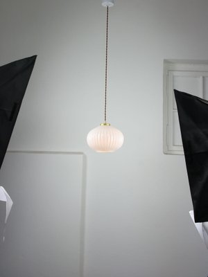 Vintage Opaline & Brass Pendant Lamp-HGJ-974852