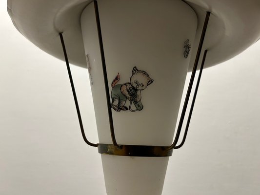 Vintage Opaline Glass Pendant Light, 1950s-JJC-1764421