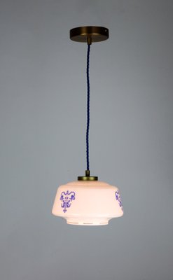 Vintage Opaline Glass Pendant Light-HGJ-738977