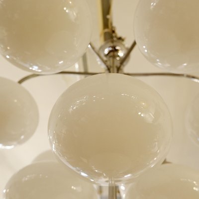 Vintage Opaline Glass Sputnik Chandelier with 10 Lights, 1960s-NYF-2018909