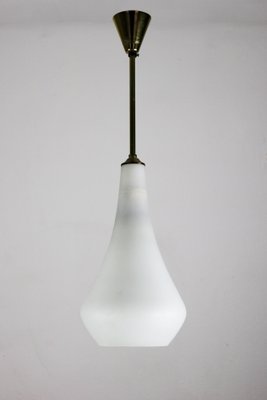 Vintage Opaline Matt Glass Pendant Lamp, 1970s-HGJ-713569