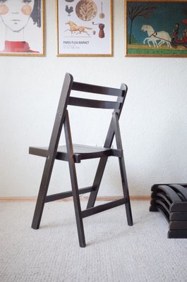 Vintage Painted Black Folding Chairs, Set of 5-BHX-1733133