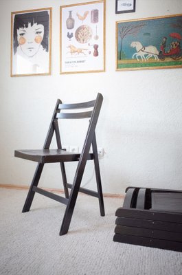 Vintage Painted Black Folding Chairs, Set of 5-BHX-1733133